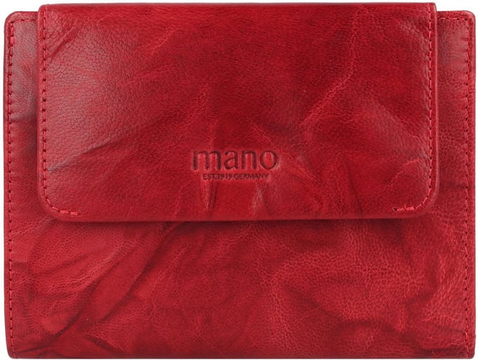 mano Donna Aurona Portemonnee RFID Leer 14 cm - Dames - Horizontaal - rot