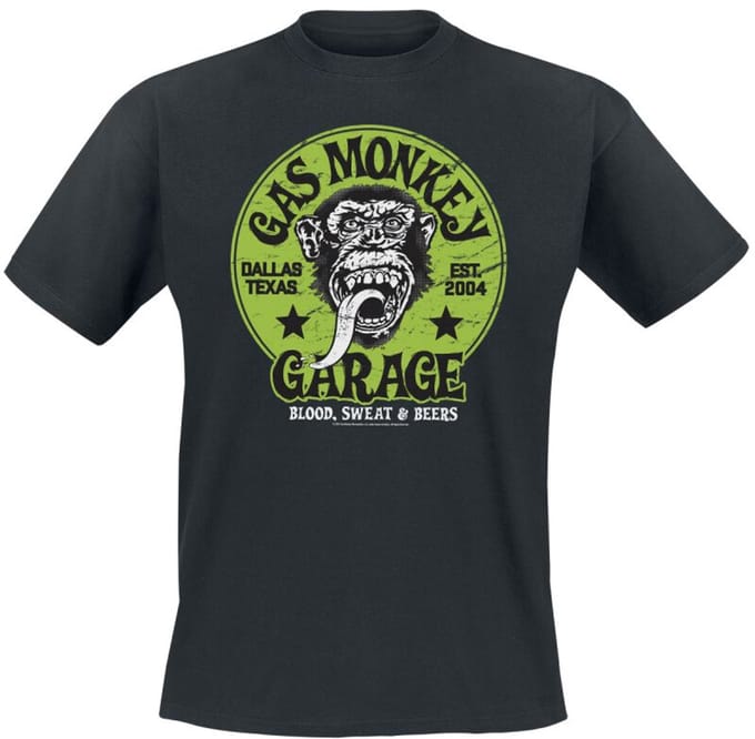 Gas Monkey Garage Green Logo Heren T-shirt - zwart - S