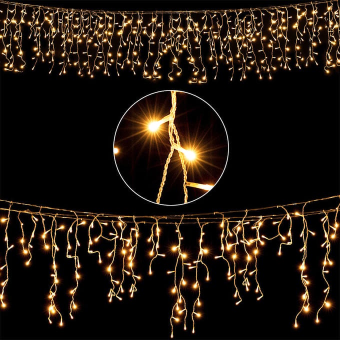 Monzana Lichtgordijn 600 LED´s - 20 m incl. 5 m Kabel - Warmwit