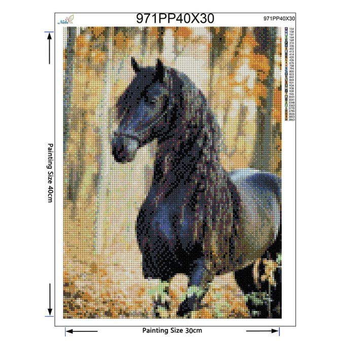 Peinture Diamant 5D DIY Point de Croix Animaux Diamants Ronds Complets Image Décoration de Maison 20X30CM black