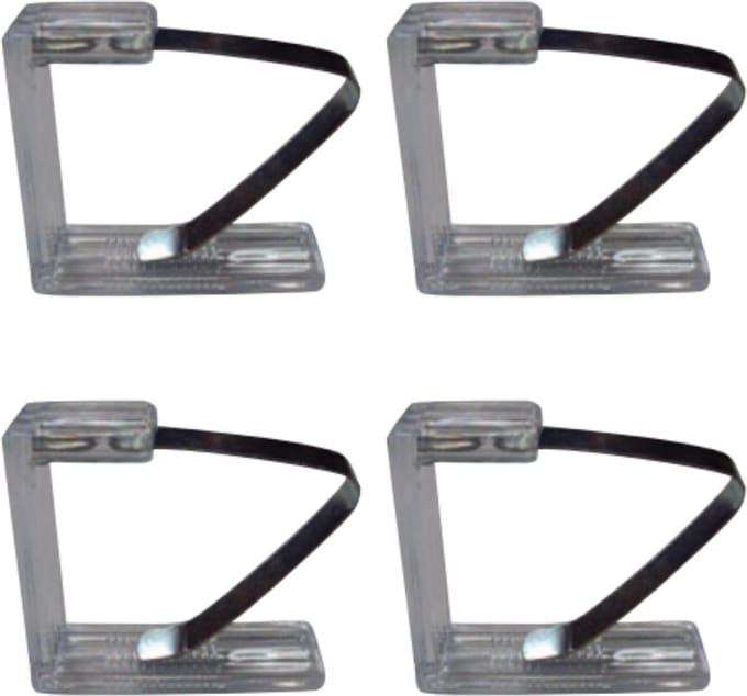 MSV Tafelkleed klemmen - 4x stuks - transparant - kunststof - 4,5 x 6 cm