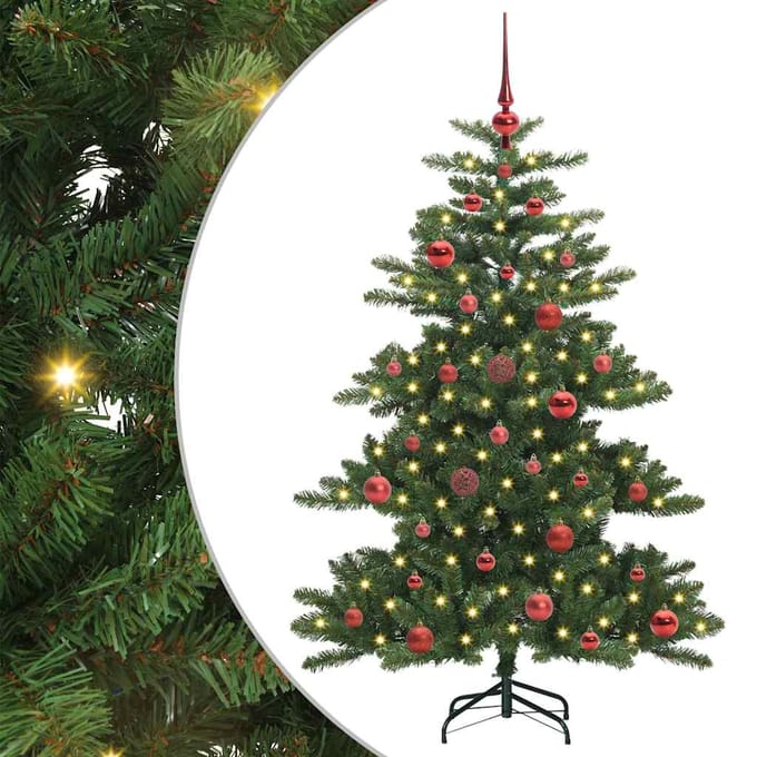 vidaXL - Kunstmatige - Hinged - Kerstboom - Groen - 150 - cm - PVC - en - Staal