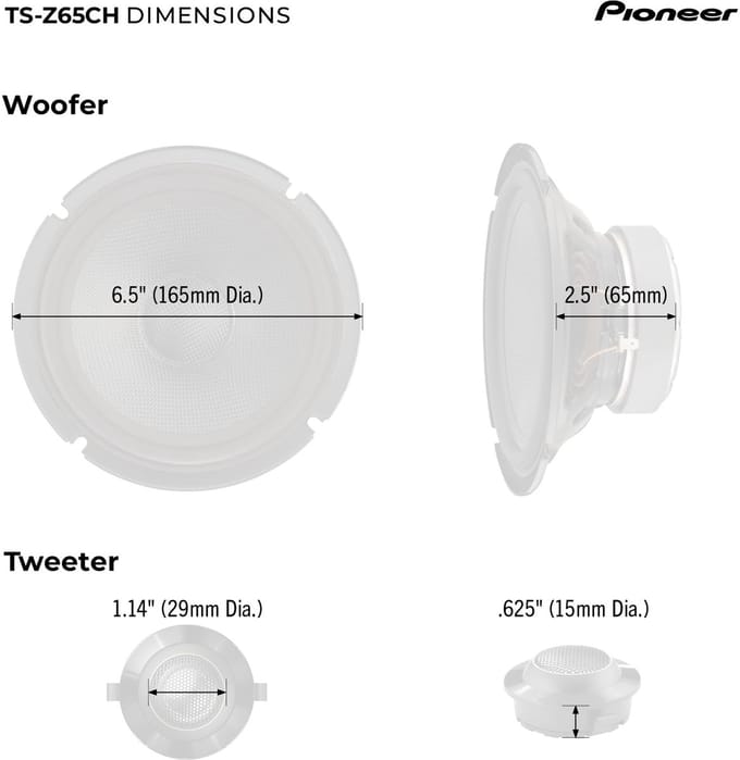 Pioneer TS-Z65CH - 17cm 2-weg Component Luidsprekersysteem (330W)