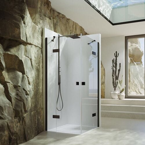 HÜPPE SolvaPro swing door with fixed segment for corner entry (1/2) 90 x 200 cm, without anti-plaque 7T1302123321