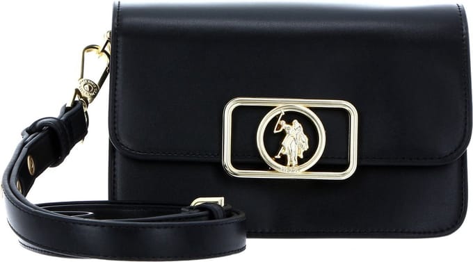 U.S. POLO ASSN. Schoudertas Berkeley Horizontal Flap Bag Black / Gold Zwart