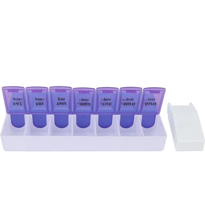 AM PM 7 Dagen Pillendoos Wekelijkse Pillenorganizer Capsule Supplementen Vitaminepillen Reis Pillendoos white