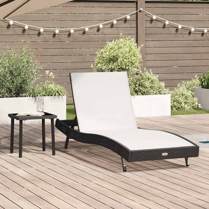 vidaXL - Ligstoel - 2 - st - poly - rattan - Zwart - en - Wit