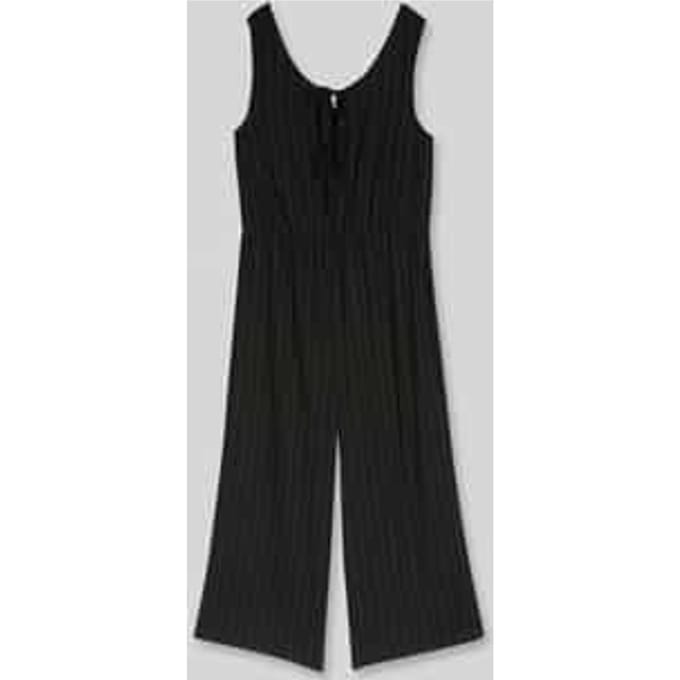 Tom Tailor Denim - Jumpsuit met linnen - Maat M - black beige vertical stripe