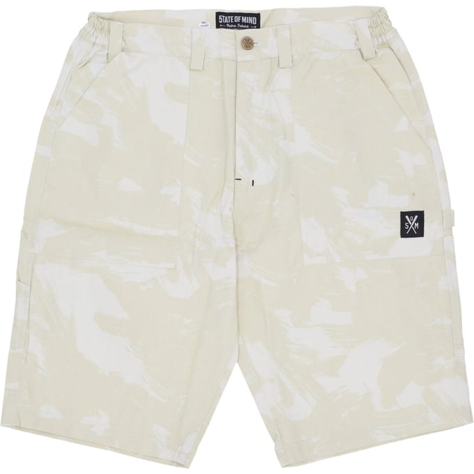 Workershort voor heren gebroken wit/camo
