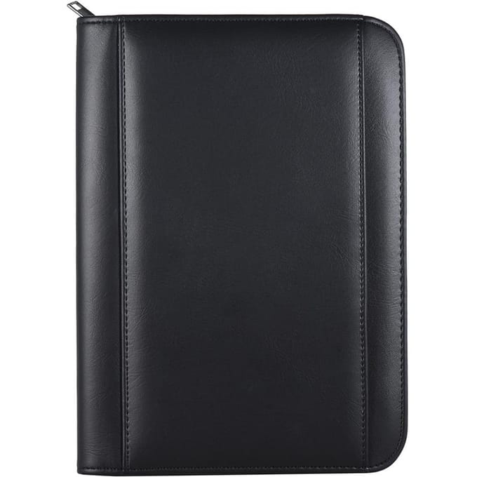 Draagbare Professionele Zakelijke Portfolio Padfolio Map Documentenmap Organizer A5 PU Leer Rits Sluiting met gray