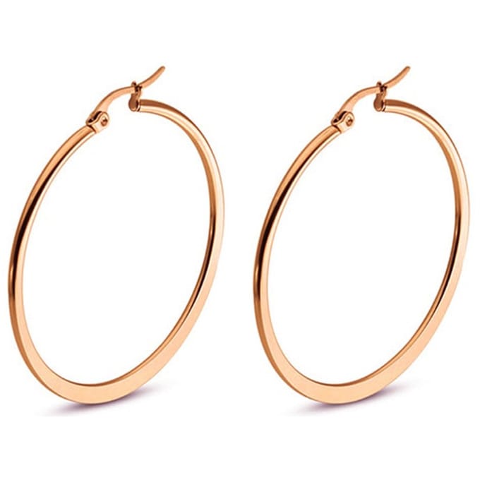 Hoop Oorringen Cilla Jewels Edelstaal Rose-60mm