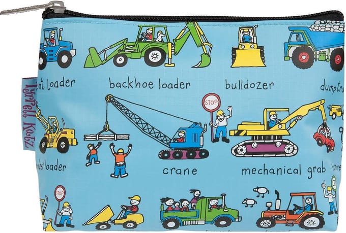 tractor werkvoertuigen - klein kinder toilettasje 18 x 14 cm - Tyrrell Katz