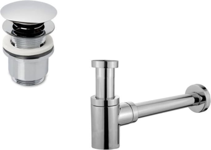 Lavinno - Design sifon met afvoerplug chroom