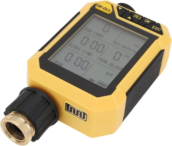 Sproeier Timer - Automatische Besproeiing - Tuin Water Geven - Regensensor Ingebouwd - 19x10x6 cm - Grijs