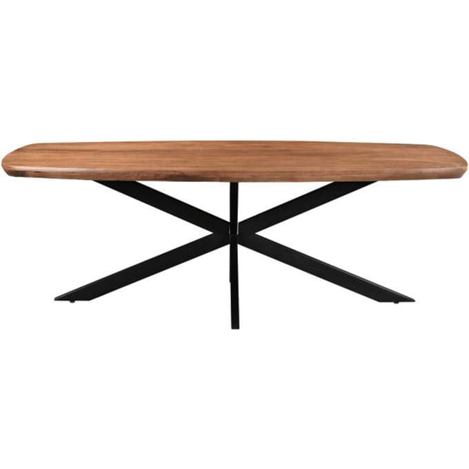 Livingfurn - Eetkamertafel Jesper Danish Oval 180cm - Mangohout / Gecoat Staal