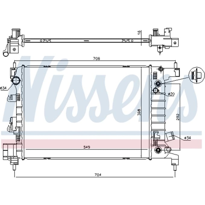 Radiator, motorkoeling NISSENS 61696