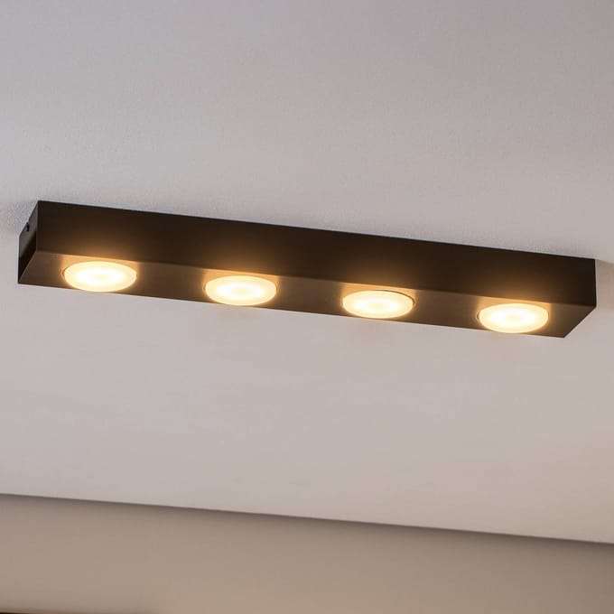 Luminex Downlight Ian in zwart, 4-lamps