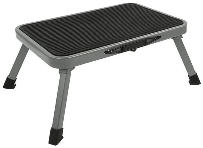 ProPlus Camper/caravan opstapje - inklapbaar - 1 trede - 26 x 38 cm - staal - instaptrapje/opstraptrede/trapje/opstaphulp/instaphulp