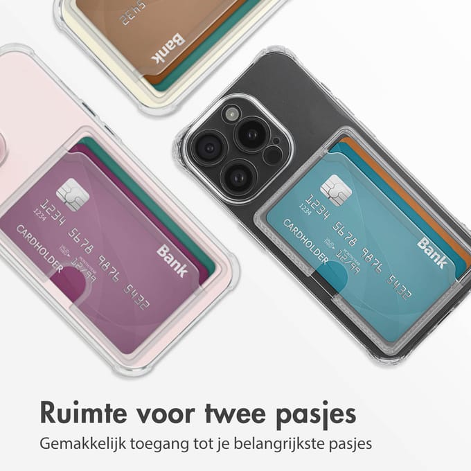 imoshion Softcase Backcover met pasjeshouder voor de Apple iPhone 15 Pro - Transparant