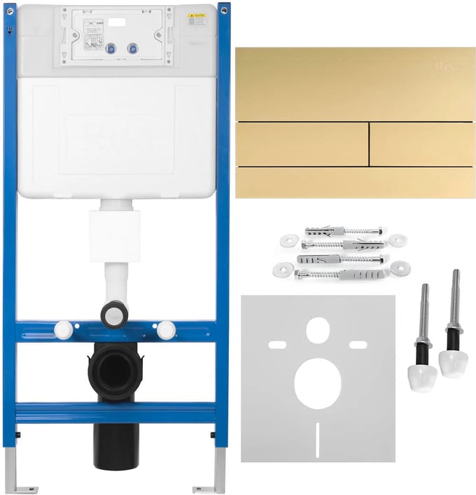 Rea - Wc Voorwand Installatiesysteem K011a-q T Brush Gold