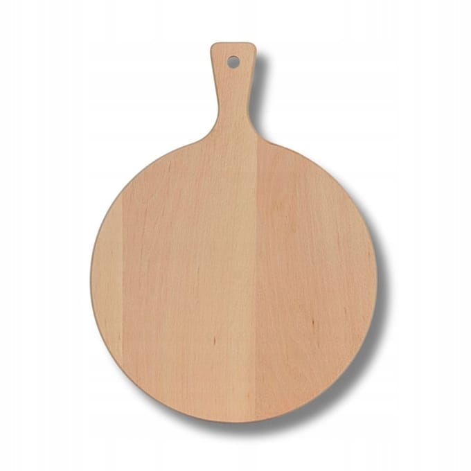 Ronde Beukenhouten Pizzaplank met Handvat - Ø 30 cm