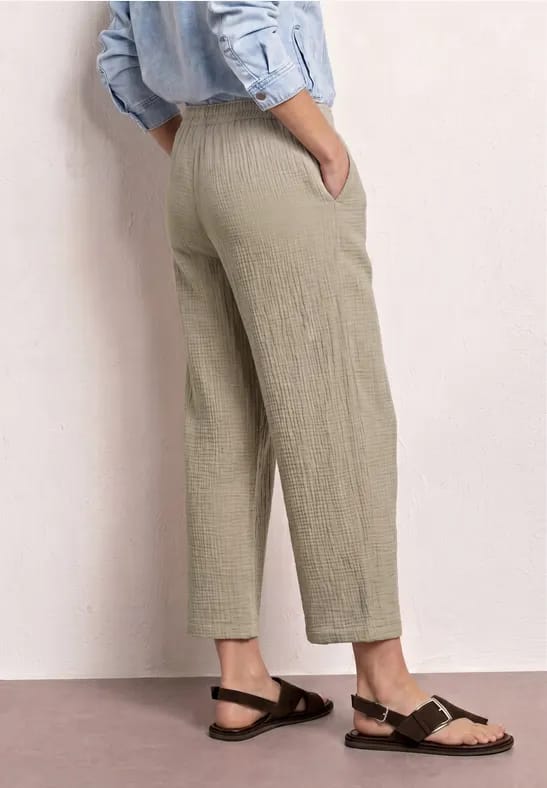 7/8 Wide Legs mousseline broek in Loose Fit