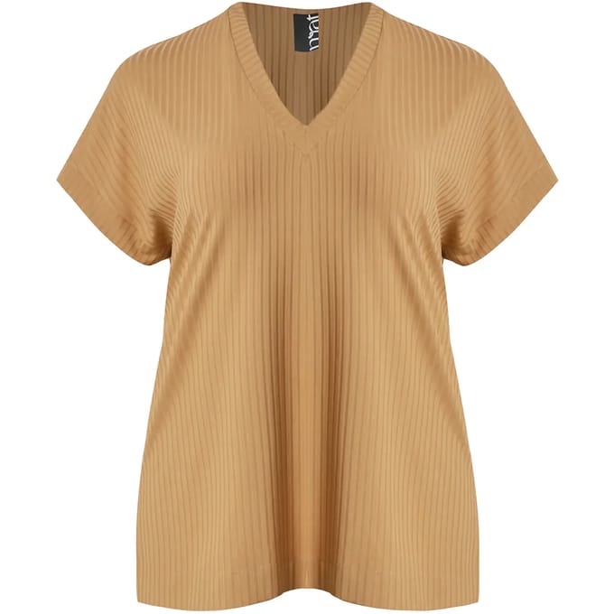 V-hals Ribbels Blouse Dames Mat Fashion