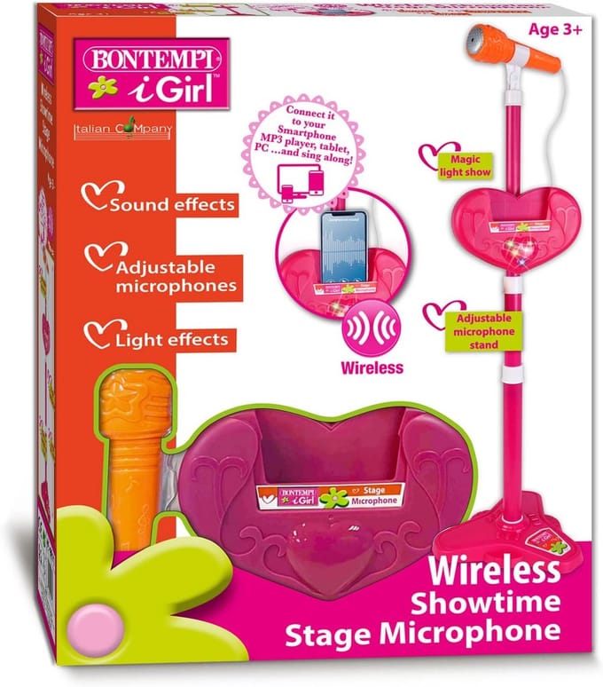 Draadloze Podiummicrofoon voor Kinderen - Draagbare Karaoke Microfoon in Roze