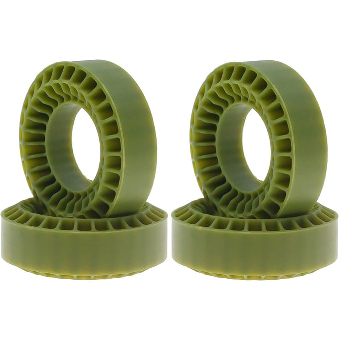 4 Pièces Inserts en Silicone Adaptés pour Pneus de Roue 1.0  Accessoires Crawler Télécommandé, Vert vert
