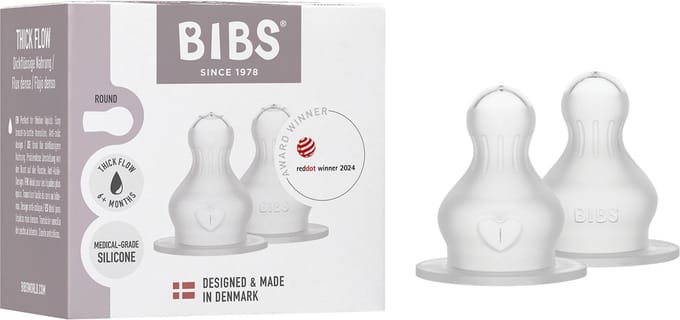 BIBS Flessenspeen - Siliconen - 6+ mnd - Dikke voeding - 2-pack