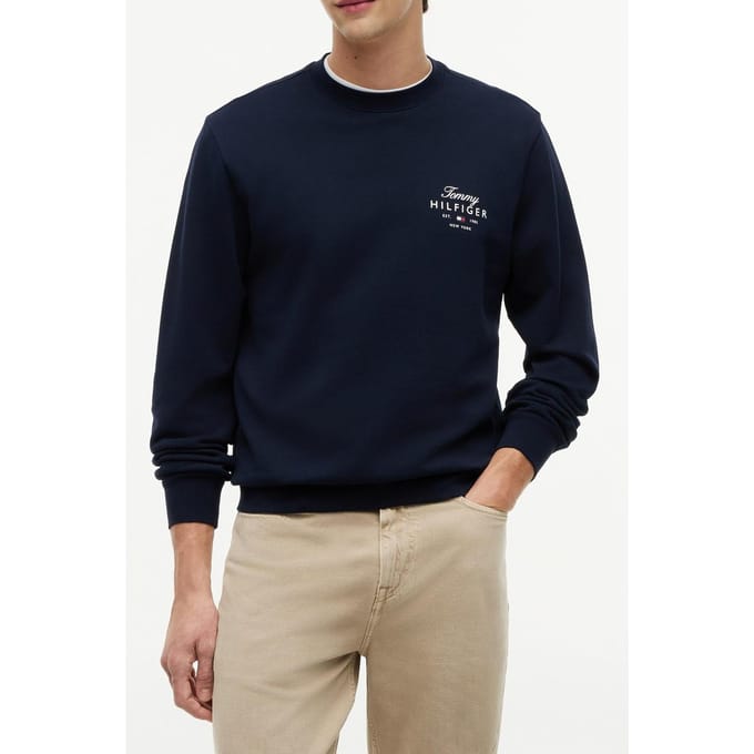 Tommy Hilfiger Script Stack Sweatshirt Desert Sky Taglia: S | Maglioni a maglia Outlet | Uomo