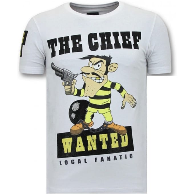 Exclusieve T-Shirt Mannen Print - The Chief Wanted - Wit