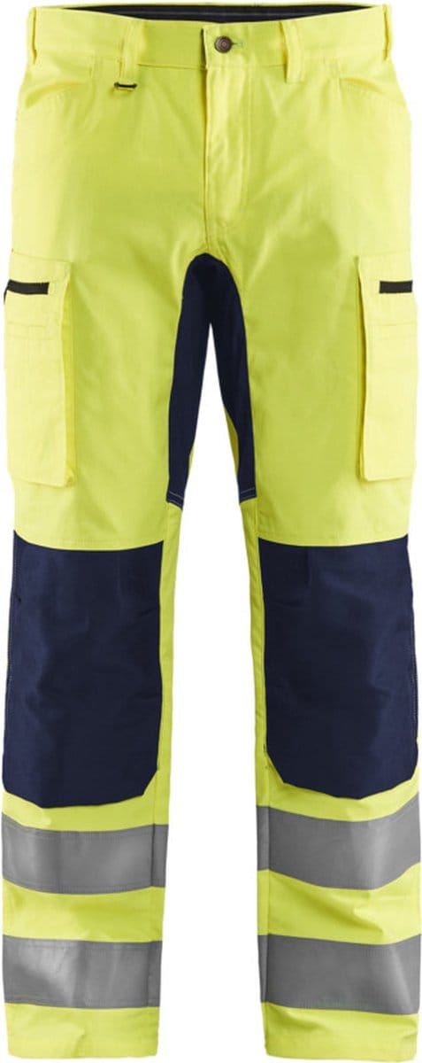 Blaklader High Vis broek met stretch 1585-1811 - High Vis Geel/Marineblauw - D128