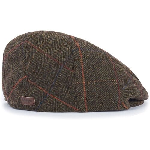Barbour Wilkin Flat Cap Herringbone Donkergroen - Maat M - Heren