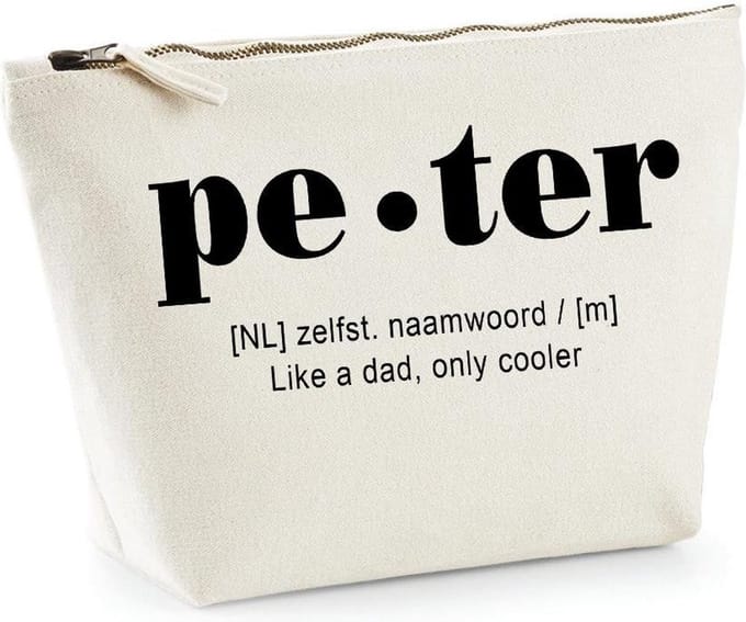 Toilettas - peter - cadeau - katoenen tas - peter vragen - geschenk