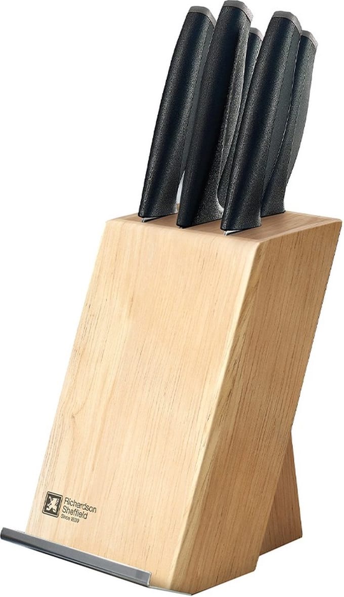Richardson Sheffield - Advantage - 5- delige messenset met houten messenblok inclusief tablethouder
