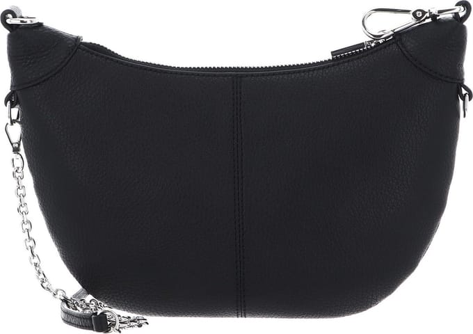 COCCINELLE Leren Schoudertas Virtual Mini Bag Grained Leather Noir Zwart