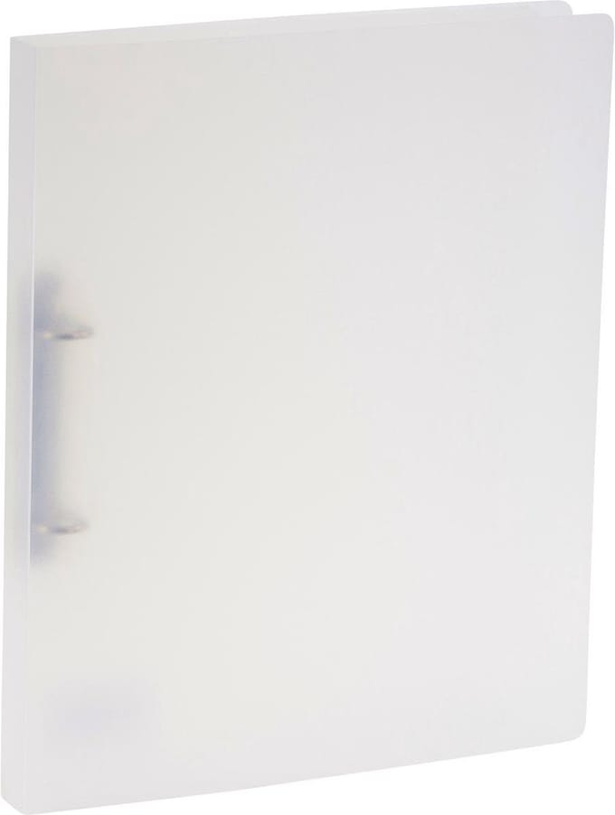 Bronyl ringmap, voor ft A4, uit PP, 2 D-ringen van 15 mm, transparant wit