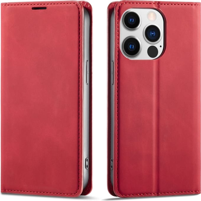 Geschikt voor Apple iPhone 13 Pro Max Bookcase | Rood | Pasjeshouder | Portemonnee hoesje