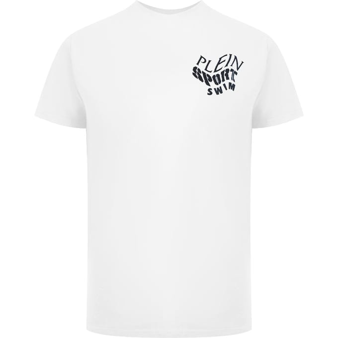 Plein Sport Tiger Fluo Logo Stretch Wit T-shirt