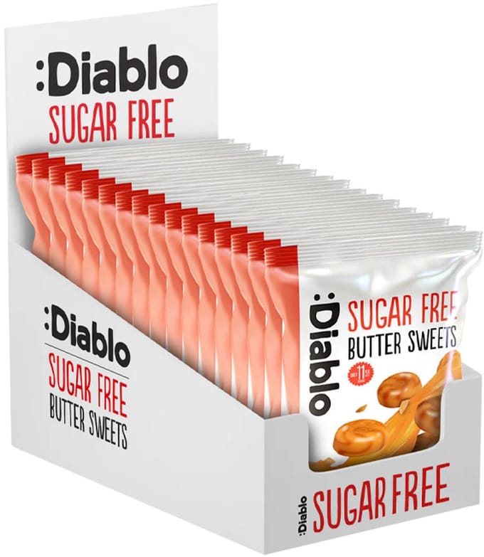 Diablo | No Added Sugar | Butter Sweets | 16 Stuks | 16 x 75 gram