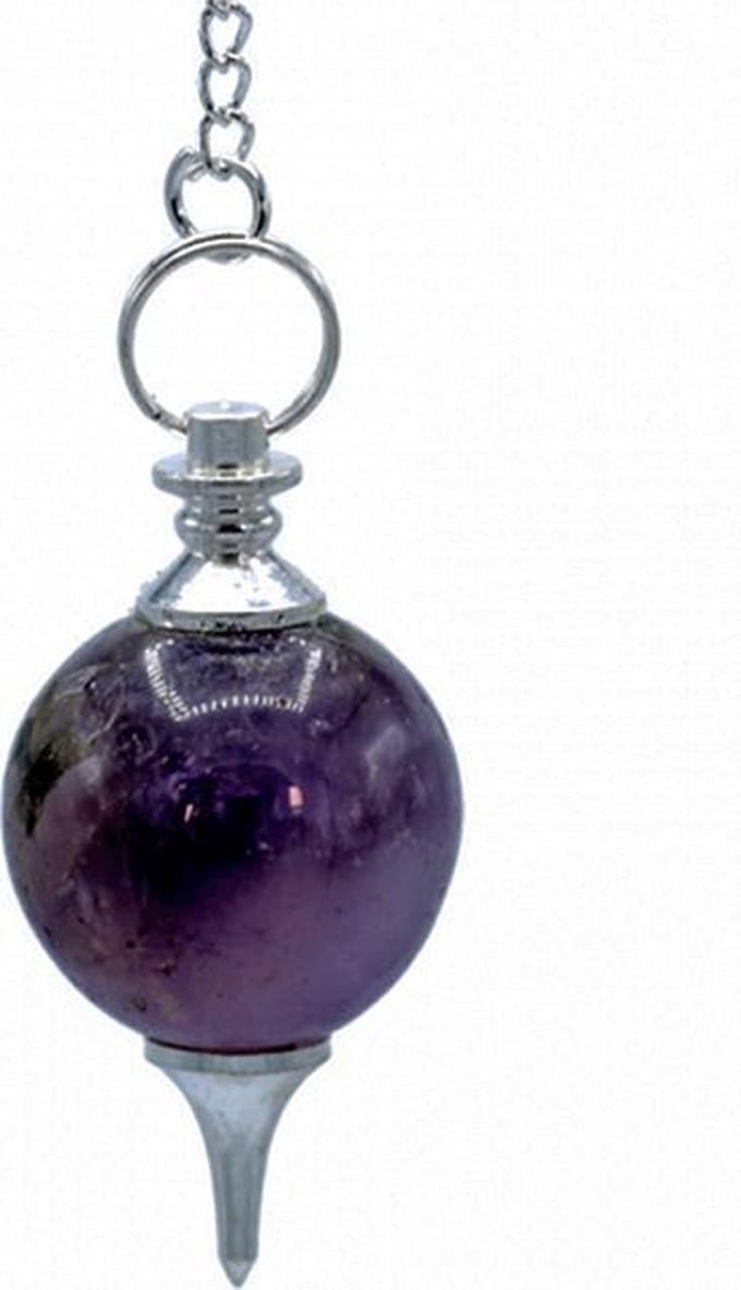 Pendel Amethyst met zilveren ketting