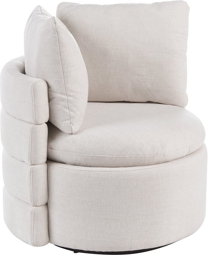 RANDERS - Draaifauteuil - Gebroken wit - Polyester