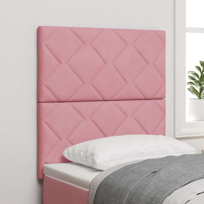 vidaXL - LED - Hoofdbord - Roze - 80 - cm - Fluweel