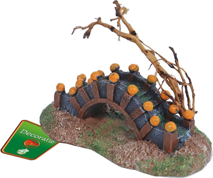 De Boon Aquarium ornament eiland met brug en boom | 13 cm | polyresin