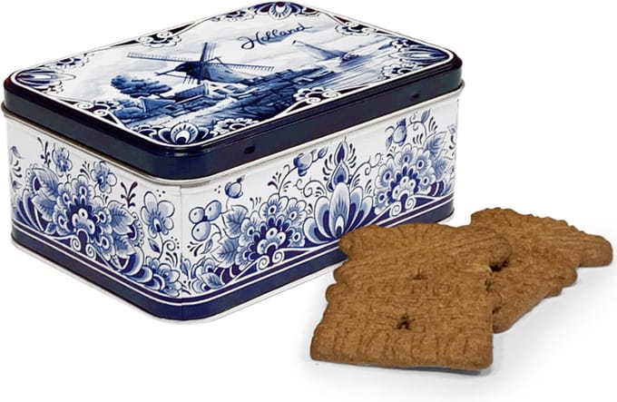 Blik met speculaas Delftsblauw