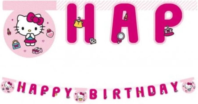 Hello Kitty Fashion Happy Birthday Letterslinger - 2 m