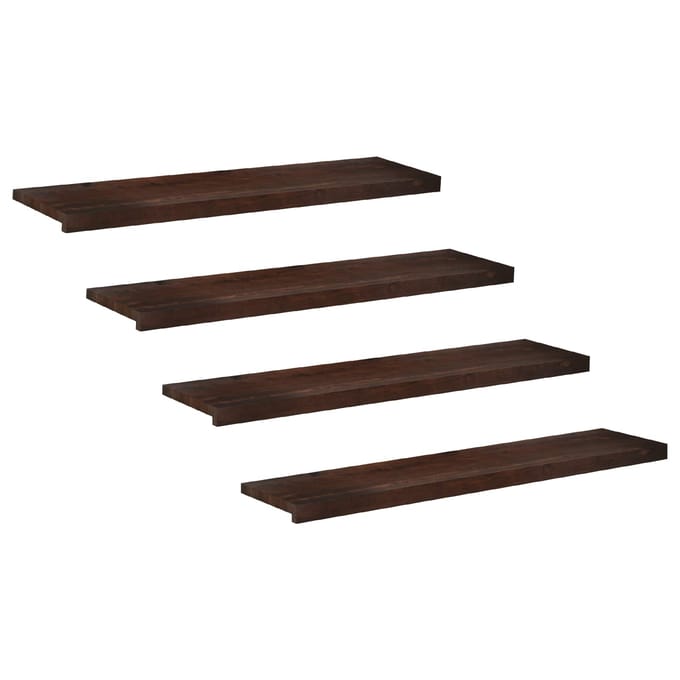 vidaXL - Traplopers - 4 - st - 120 - x - 25 - x - 2 - cm - Donkerbruin - Massief - beukenhout