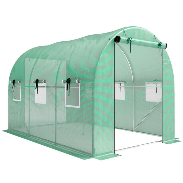 4goodz Foliekas 3x2x2 m tunnel inloopkas kweektent 6 ramen - Groen