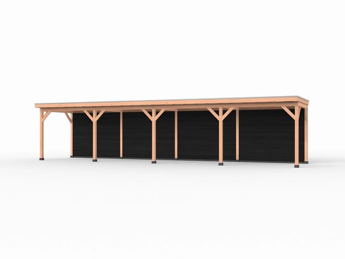 Douglas overkapping, 1200 x 250, met achterwand, Westwood Comfort Plus Zwart